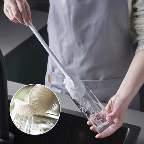 Generic 360Silicone Soft Bristle Silicone Water Bottle Cleaner, Cup Brush Long Handle Water Bottle Brush Cleaner, Deep
