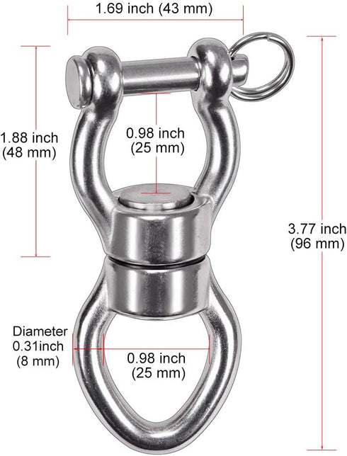 SELEWARE Silent Bearing Swing Swivel, 360 Rotational Device for Tree Swing, Hammock Chair, 1200LB Capacity