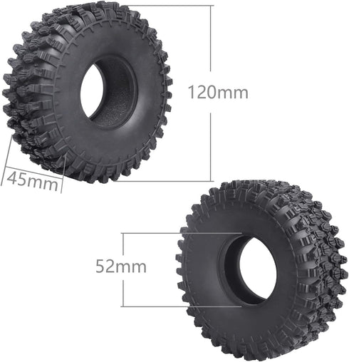 4PCS 4.7 Inch Outer Diameter RC Crawler Tires 1.9 Inch Tires for Axial SCX10 90047 SCX10 III AXI03007 Traxxas TRX-4 Redcat Gen 8 Gen 7
