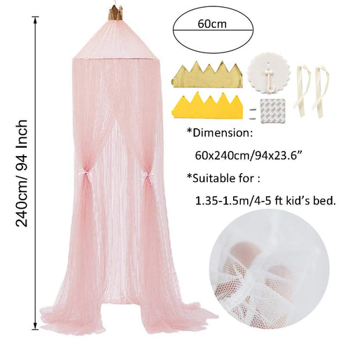 OldPAPA Bed Canopy for Girls - Princess Bed Canopy Mosquito Net Nursery Play Room Decor Dome Premium Yarn Netting
