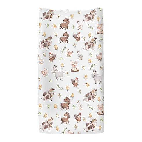 Country 32''16'' Cute Farm Animals Baby Changing Pad Covers for Boy Girl Rooster Horse Goat Duck Pig Fitted Changing
