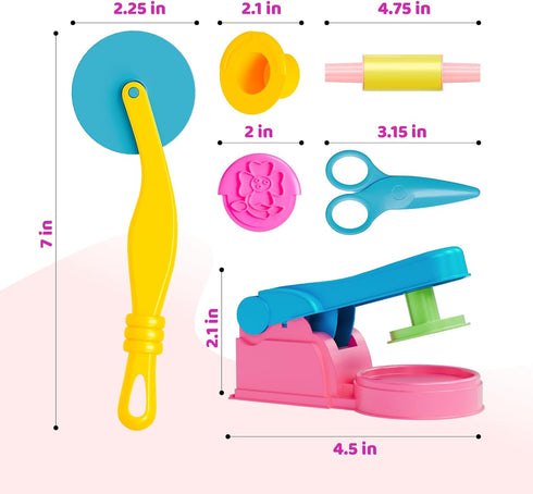 Vaike kauss 46Pcs Sets Pack Dough Tools for Kids, Dough Toys Playdough Accessories Include Play Food Molds - Cupcakes