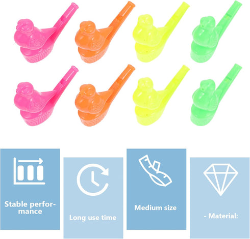 Toddmomy Plastic Whistle, 16Pcs Water Bird Whistle Party Whistles Musical Instrument Toy Noisemaker for Kids