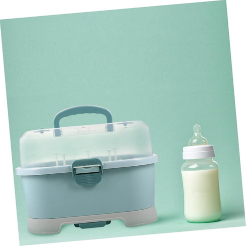 Bottle Storage Box with Draining Drying Rack Portable Milk Bottle Case Organizer for Supplies Lightweight and Wear