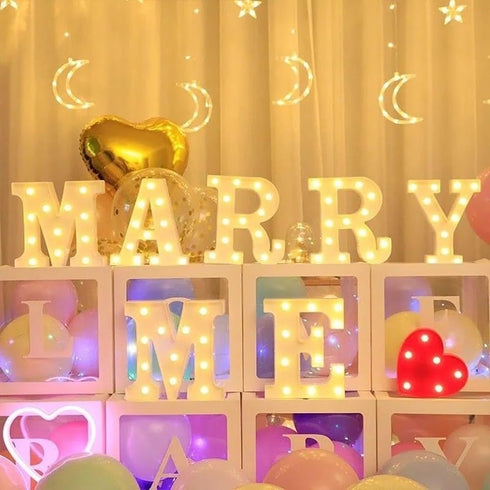 HFDJRWK Decoration(B,70cm) Diy Foam Board Lights Up Letters Large Lighting Letter for Baby Bath Anniversary Party