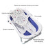 Five Corner Bath Seat Support Net, Skid Proof Adjustable Universal Breathable Mesh Soft Headrest Baby Bath Net Portable Antislip Bath Sling for Infant (Blue)