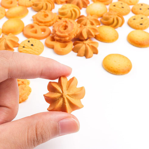 60Pcs X Hot Popcorn Fake Cookies Mini Fake Cookies Artificial Pastries Food Fake Biscuits Model for DIY Craft Home