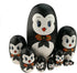 Apol Lovely Penguin with Bowtie Handmade Wooden Russian Nesting Dolls Set, 10 Pieces in a Box