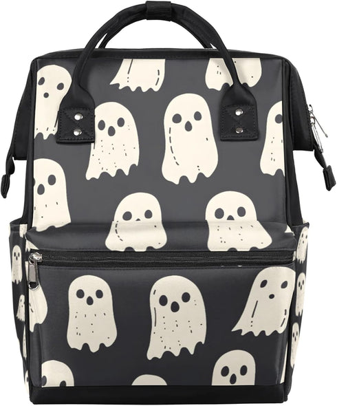 Hsnar Halloween Ghosts Print Waterproof Diaper Bag Backpack Large Capacity Baby Bag with