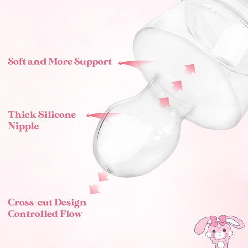 Ultra Soft Touch Silicone Nipple Replacement for Wide Mouth Bottles