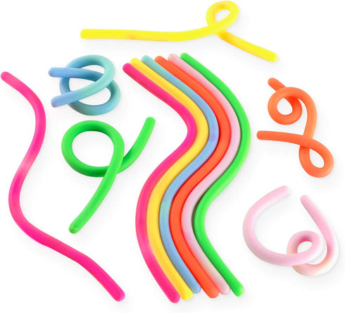 Super Z Outlet Stretchy Jelly String Noodles Fidget Sensory Toys Set (9.5" to 5 Feet), 24 Pack