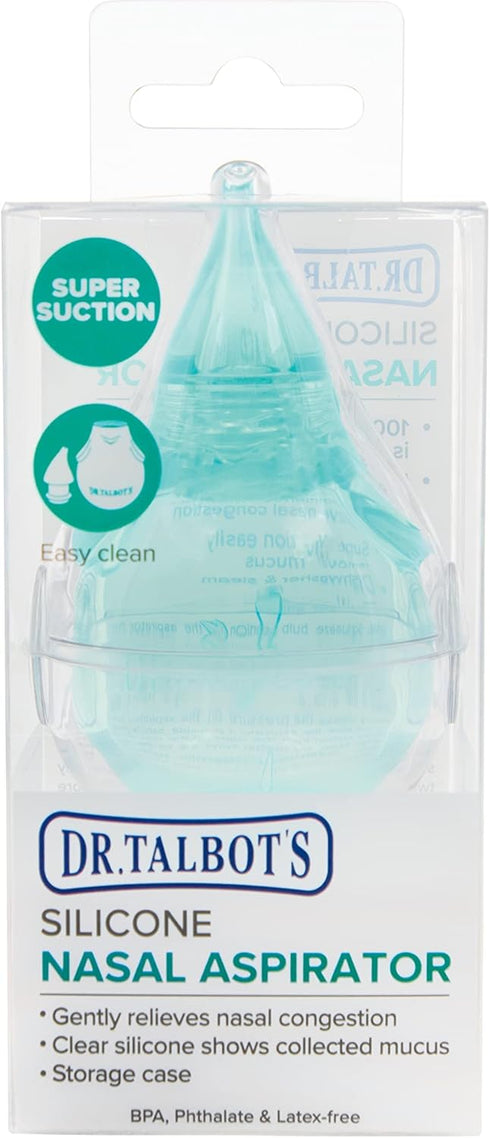 Talbot's Dr. Nasal Aspirator for Babies - Silicone - with Storage Case - Blue Elephant