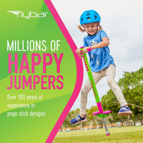 Flybar Maverick Pogo Stick for Kids Ages 5+, 40 to 80 Pounds, Easy Grip Handles, Anti-Slip Pegs, Outdoor Toys