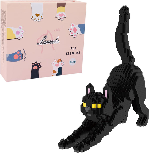 Larcele Cat Micro Building Blocks Animal Set, DIY Mini 3D Building Toy