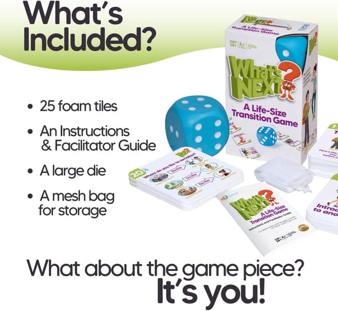 M&J Games What's Next? A Life-Size Transition Game - Jumbo Size Inclusive Floor Game for Neurodivergent Individuals