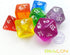 Bescon Colorful Unicorns Rainbow Sparkled Polyhedral D&D Dice Set of 7 RPG Role Playing Game
