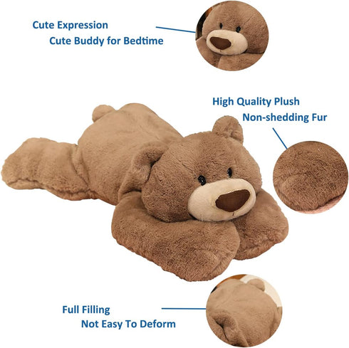 Weighted Stuffed Animals, 3.3 lbs Weighted Bear Plush Toy, 19.6 inch Throw Pillow