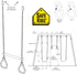 18" Trapeze Swing Bar Rings with 48" Heavy Duty Chain & Carabiners (Green)