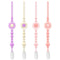 LSTRAGY Pacifier Clip, 4 Pack Silicone Pacifier Clip with One Piece Design for