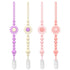 LSTRAGY Pacifier Clip, 4 Pack Silicone Pacifier Clip with One Piece Design for