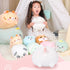 AIXINI 8 inch Cute White Cat Plush Stuffed Animal - Cylindrical Body Pillow, Super Soft Cartoon Hugging Toy