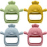 4 Packs Baby Teething Toy Silicone Teething Toys for Babies Over 6 Months, Anti Dropping Wrist Hand Teethers