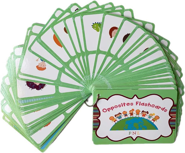 Zwttey 100 Groups English Antonyms Flashcards, Building Vocabulary Pocket Cards, Educational Learning Toys,