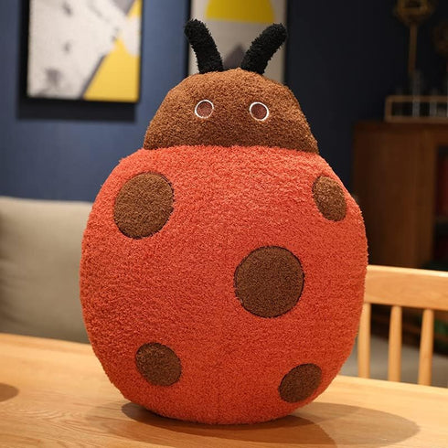 Cute Ladybug Plush Pillow - Stuffed Animal Toy for Kids, Kawaii Soft Lady Beetle Gift for Home Decor