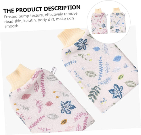 HyKab 2pcs Mud Bathing Gloves Baby Bath Towel Sponge Bath Wipes for Adults Spa Gloves Printed Wash Towels for Bathroom