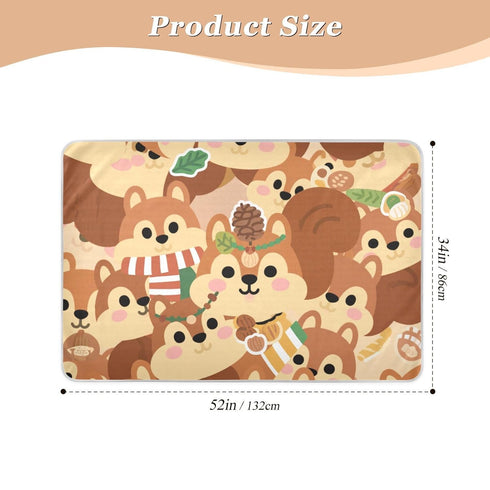 siphylline 52" 34" Cartoon Cute Squirrel Brown Extra Large Resuable Toddler Mattress Pads Highly Absorbent Diaper