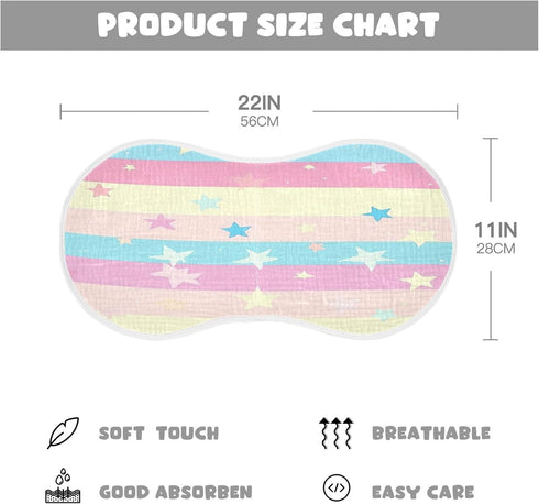YEGAME Set 1 11 22 Inch Muslin Baby Burp Cloths of - Star Super Absorbent Cotton Burping Rags Soft Baby Washcloths
