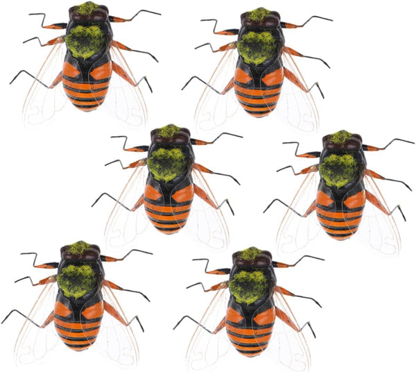 6pcs High Simulation Insect Bee Figures, Realistic Bee Educational Plaything, Cake Topper, Lawn Ornament