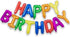 Rainbow Happy Birthday Balloons Banner, 16 Inch Mylar Foil Letters, Reusable Party Decorations
