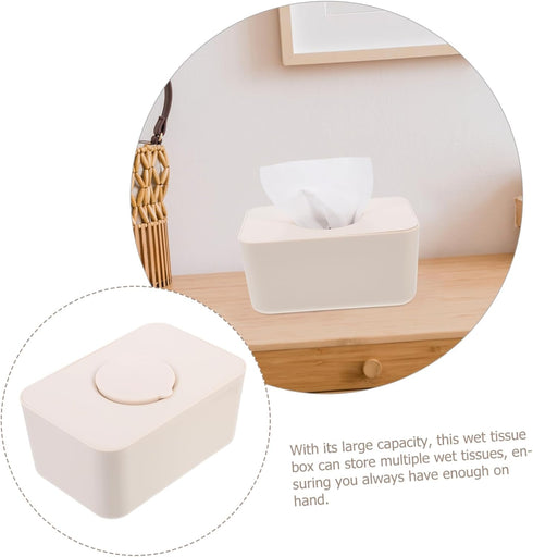 VOSAREA Wet Tissue Box Cover Sealed Silicone Wipe Holder for Home Car Retro Tissue Container Stylish Functional