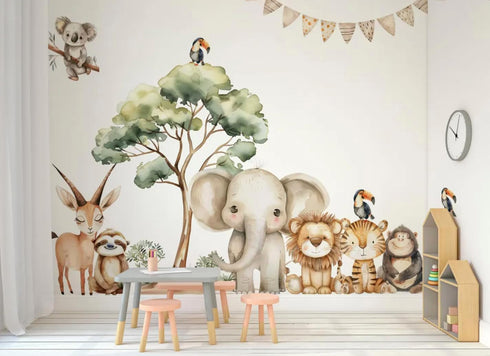 Generic Safari Jungle Wall Stickers Safari Animals Wall Decals for Nursery Kids Room