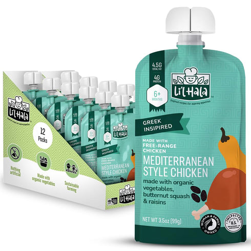 Lil Hala Foods - Baby Meat Pouches - Mediterranean Chicken Free-Range Chicken