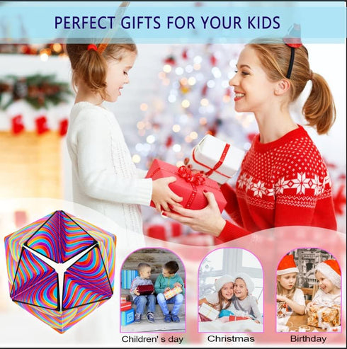 3+) Kaleidocycle Fidget Cube for Kids, Infinity Flips Magic Cube for Adults to Stay Calm and Anxiety Anti Depression