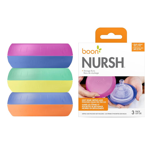 3 Count Boon Nursh Storage Buns - Baby Bottle Organizer & Storage - Holds Bottles, Pouches, Nipples & Pacifiers - Color
