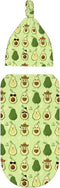 Cute Avocado Newborn Receiving Swaddle Blanket with Hat Set for Boy Girl Infant Shower Gift