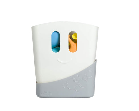 Set, 11 Ubbi Baby Bath Time Essential Gift Includes Drying Bin and Bath Toys, Dishwasher Safe, White