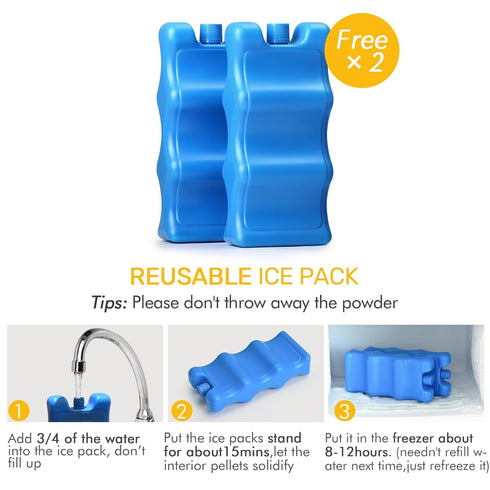 2 Pack, 6 NCVI Breastmilk Cooler Bag with Ice Breast Pump Bag with Cooler Fits Bottles, Double Layer Breast Milk Baby