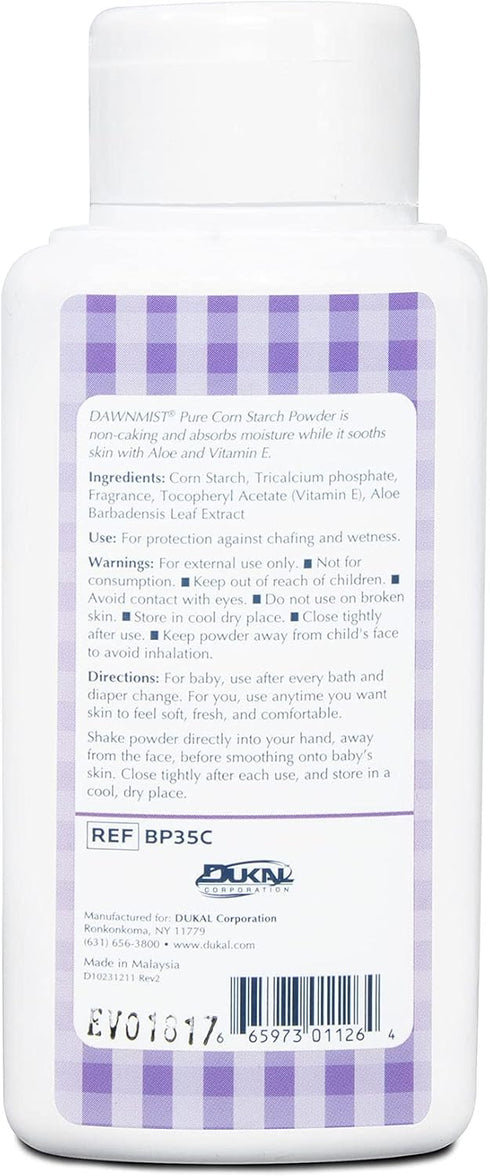 BP35C 3.5 oz., (Pack 2) Dukal DawnMist Baby Powder, Premium, Full Case