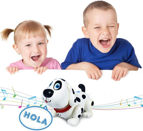 2+ WEofferwhatYOUwant Robot Dog Electronic Spanish Harry Puppy Bilingual Interactive Pet Dog Toy for Toddlers Walks