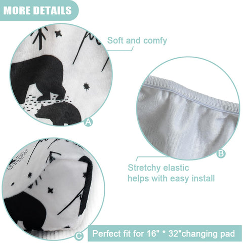 Owlowla Changing Pad Cover Soft Minky Changing Table Cover Lovely Print Waterproof Changing Pad Covers Baby Boy