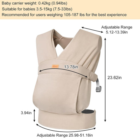 CUBY Baby Wraps Carrier Sling, Baby Carrier for Newborns and Toddlers,Skin-Friendly and Soft Front Baby Carrier Wrap