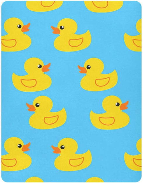 Gravopti Yellow Rubber Ducks Bike Autumn Pumpkins Crib Sheets for Girls and Boys,