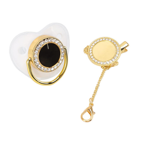 Baby Pacifier, Stylish DIY Photo Decoration Infant Bling Pacifier Clip Set for