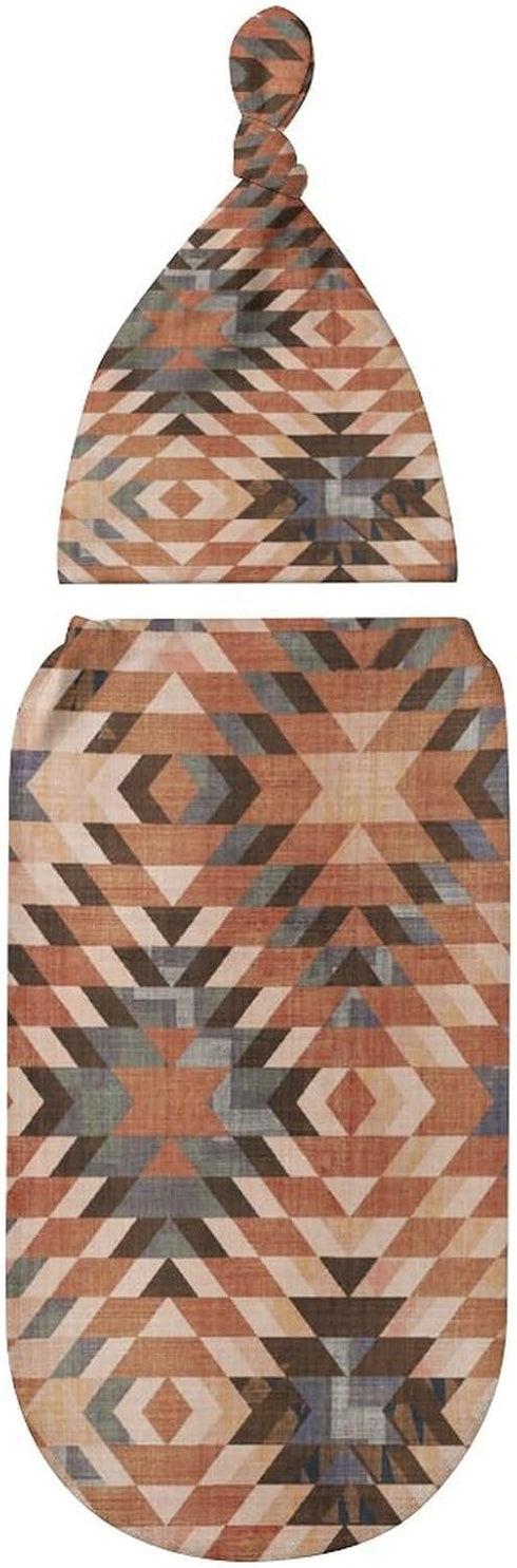 milanoir Southwestern Vintage Newborn Baby Swaddle Blanket With Beanie Hat Baby Receiving Blanket Baby Wraps Blankets