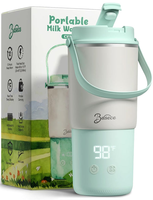 Portable Bottle Warmer with 120W Fast Heating, Portable Milk Warmer for On-the-Go