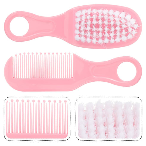 Set 4.72X1.57X0.78 Inches SUPVOX Baby Hair Brush and Comb for Newborns Infant Massage Comb with Circular Tooth Design